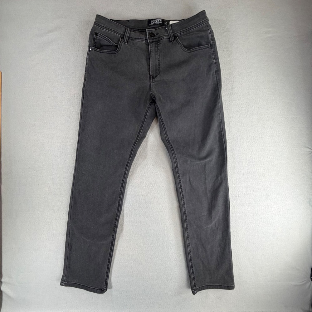 Ezekiel 305 Chopper Men's Size 32 Gray Stretch Denim Jeans Straight Leg 5 Pocket